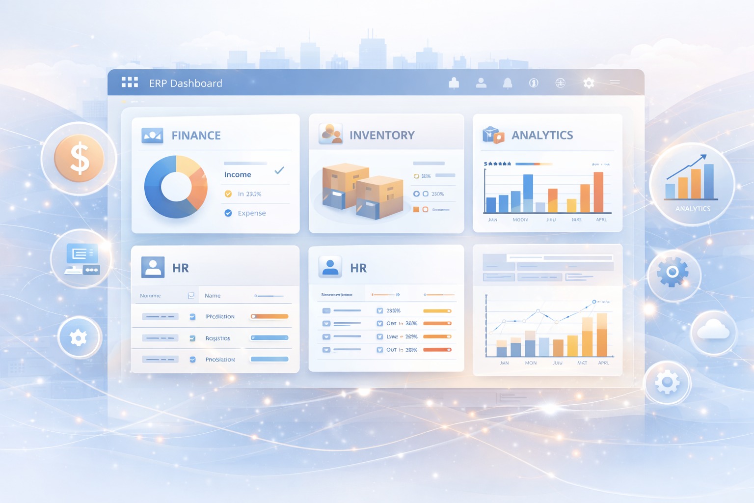 Custom ERP software development dashboard by Techril